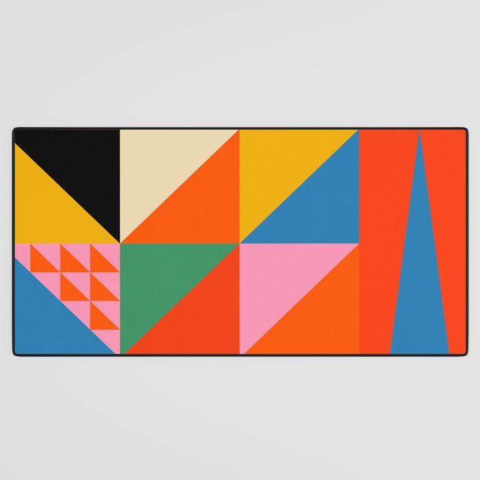 Geometric abstraction in colorful shapes   Desk Mat Gallery Image 3