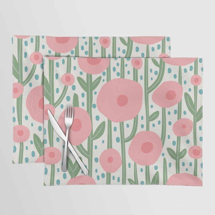 Flower Market Amsterdam Retro Scandi Spring Print Placemat Gallery Image 1
