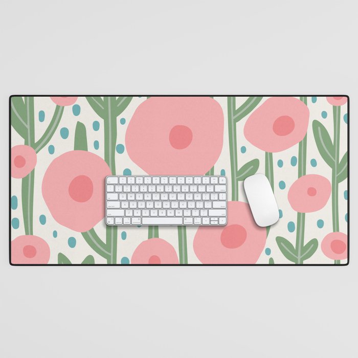Flower Market Amsterdam Retro Scandi Spring Print Desk Mat Gallery Image 1