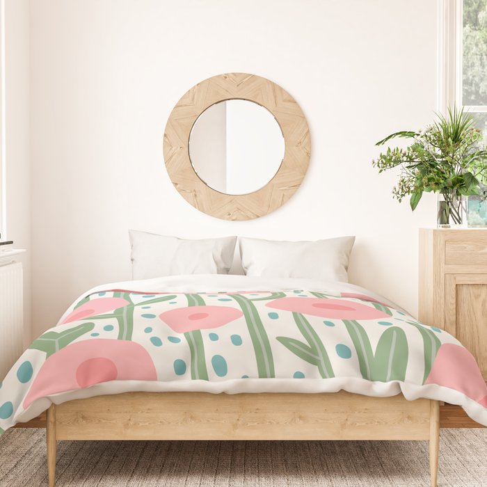 Flower Market Amsterdam Retro Scandi Spring Print Duvet Cover Gallery Image 3