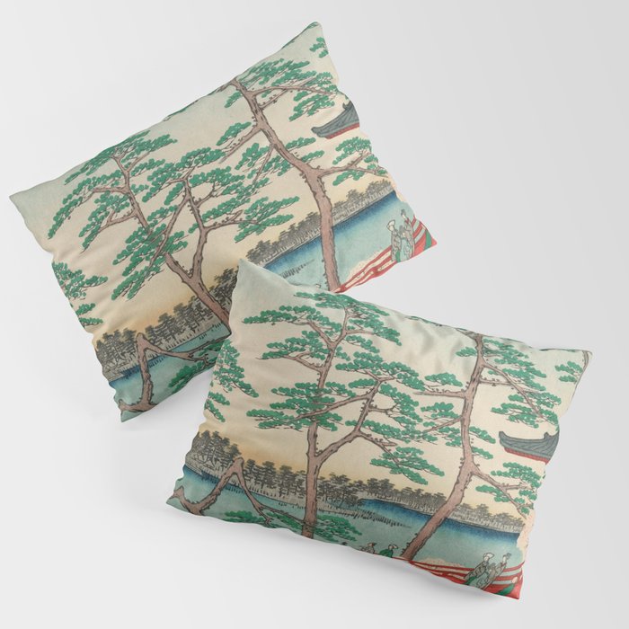 Spring Blossoms and Pond Ukiyo-e Japanese Art Pillow Sham Gallery Image 3