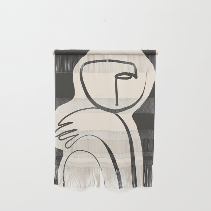 Lady Portrait Abstract Minimal  Line Art Wall Hanging Gallery Image 1
