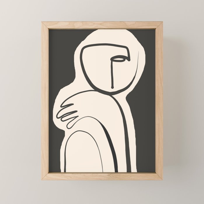 Lady Portrait Abstract Minimal  Line Art Mini Art Print Gallery Image 1