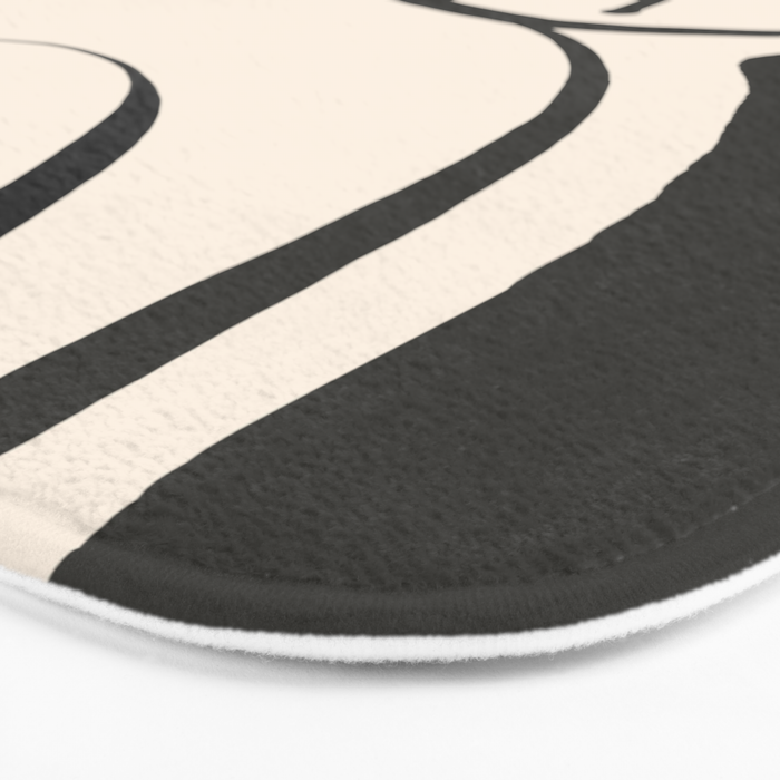 Lady Portrait Abstract Minimal  Line Art Bath Mat Gallery Image 3