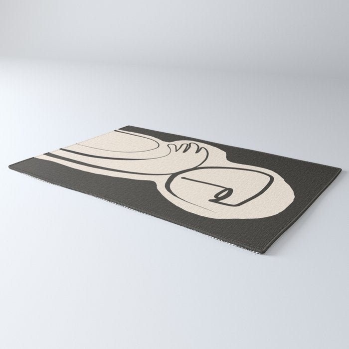 Lady Portrait Abstract Minimal  Line Art Rug Gallery Image 3