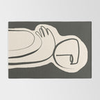 Lady Portrait Abstract Minimal  Line Art Rug Gallery Image 2