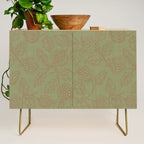 Block Print Pomegranate in Olive Credenza Gallery Image 1