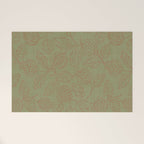 Block Print Pomegranate in Olive Welcome Mat Gallery Image 1