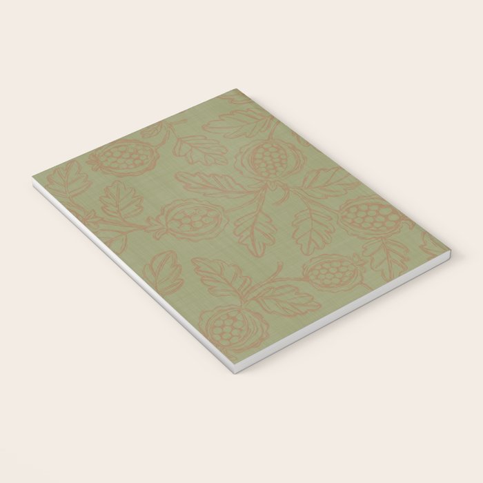 Block Print Pomegranate in Olive Notebook Gallery Image 3