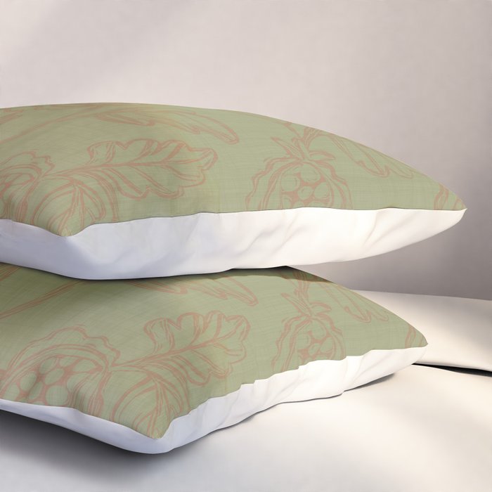 Block Print Pomegranate in Olive Pillow Sham Gallery Image 3