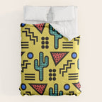Retro 1980s Memphis Style Southwestern Cactus Design 431 Comforter Gallery Image 6