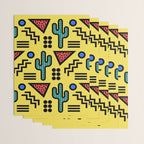 Retro 1980s Memphis Style Southwestern Cactus Design 431 Wrapping Paper Gallery Image 3