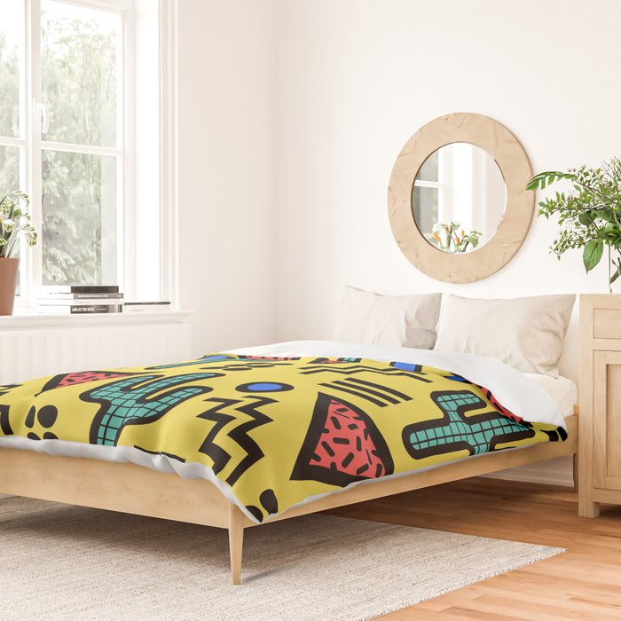 Retro 1980s Memphis Style Southwestern Cactus Design 431 Duvet Cover Gallery Image 2