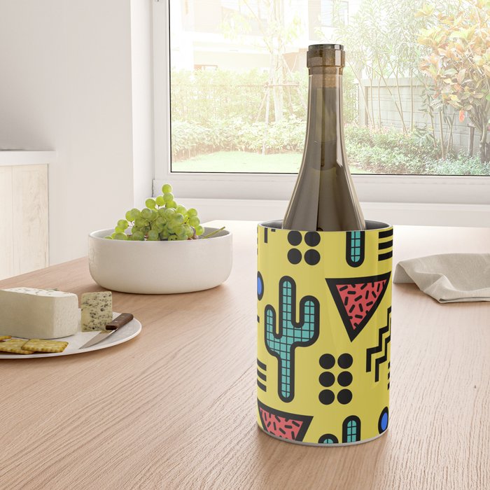 Retro 1980s Memphis Style Southwestern Cactus Design 431 Wine Chiller Gallery Image 4