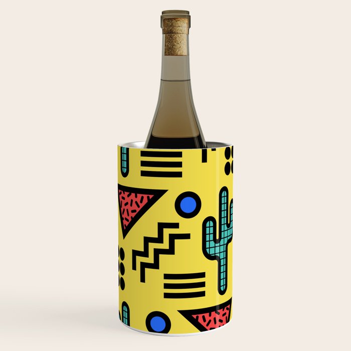 Retro 1980s Memphis Style Southwestern Cactus Design 431 Wine Chiller Gallery Image 3