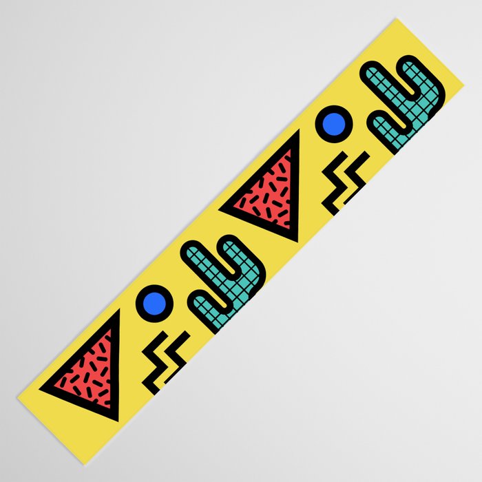 Retro 1980s Memphis Style Southwestern Cactus Design 431 Table Runner Gallery Image 3