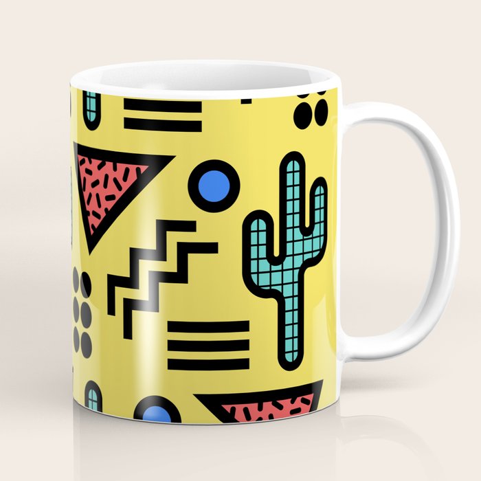 Retro 1980s Memphis Style Southwestern Cactus Design 431 Coffee Mug Gallery Image 1
