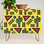 Retro 1980s Memphis Style Southwestern Cactus Design 431 Credenza Gallery Image 1
