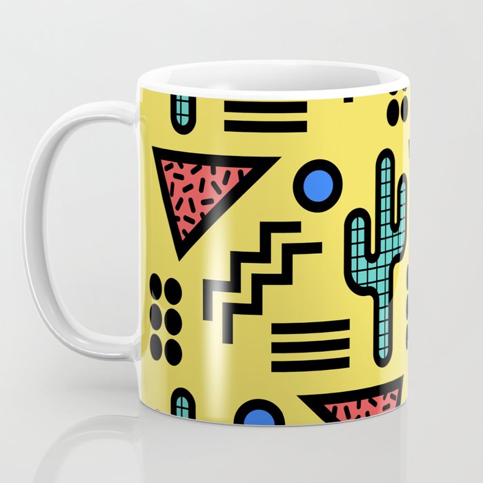Retro 1980s Memphis Style Southwestern Cactus Design 431 Coffee Mug Gallery Image 3