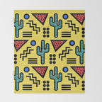 Retro 1980s Memphis Style Southwestern Cactus Design 431 Throw Blanket Gallery Image 2