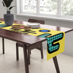 Retro 1980s Memphis Style Southwestern Cactus Design 431 Table Runner Gallery Image 2