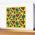 Retro 1980s Memphis Style Southwestern Cactus Design 431 Wall Mural Gallery Image 2