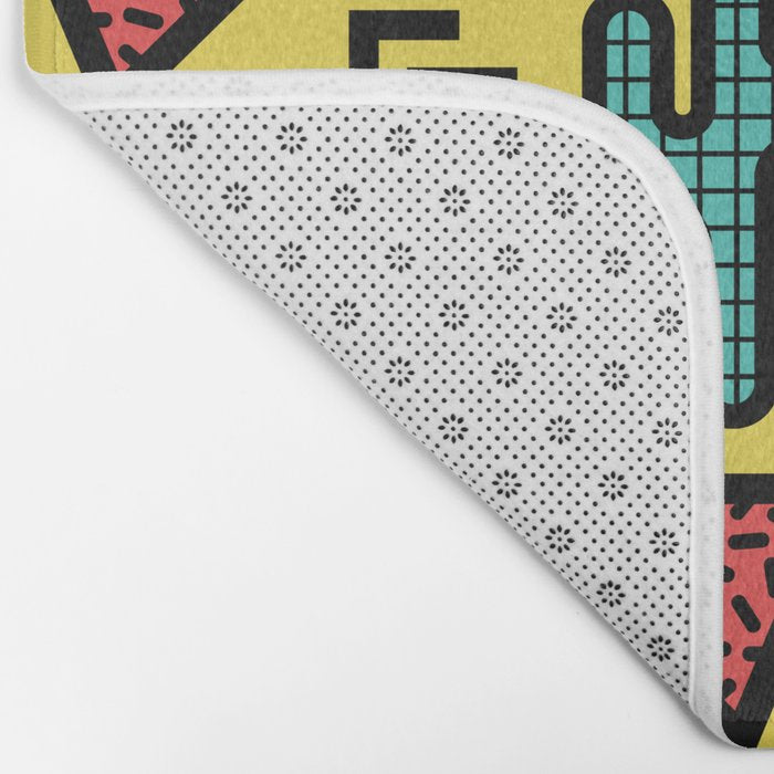 Retro 1980s Memphis Style Southwestern Cactus Design 431 Bath Mat Gallery Image 2