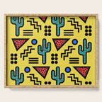 Retro 1980s Memphis Style Southwestern Cactus Design 431 Serving Tray Gallery Image 1