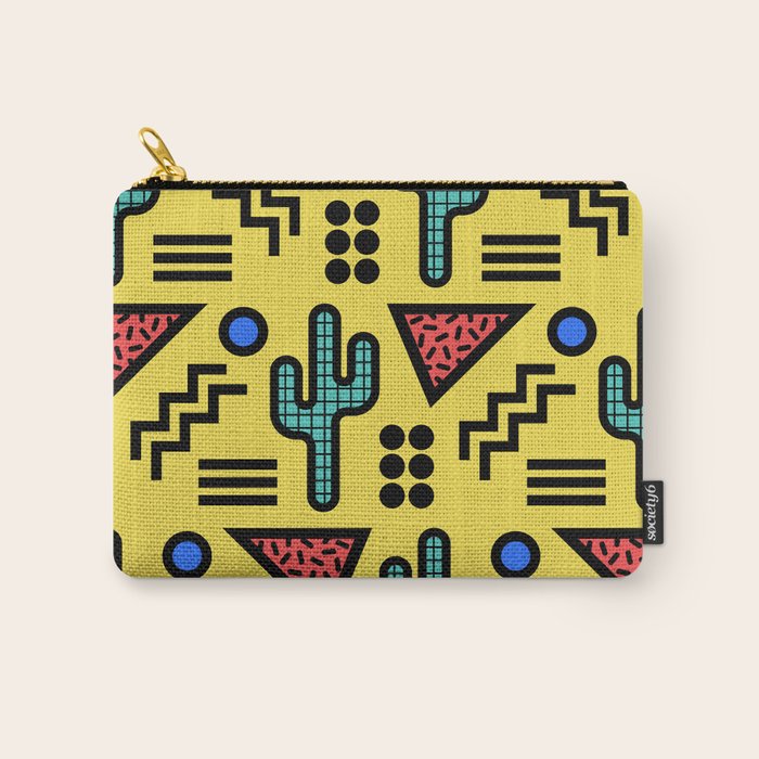 Retro 1980s Memphis Style Southwestern Cactus Design 431 Carry All Pouch Gallery Image 1