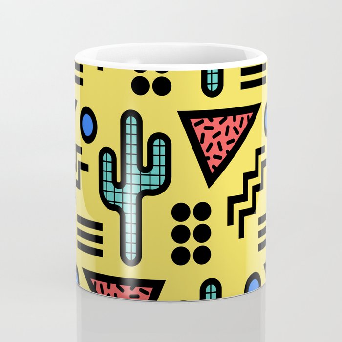 Retro 1980s Memphis Style Southwestern Cactus Design 431 Coffee Mug Gallery Image 4