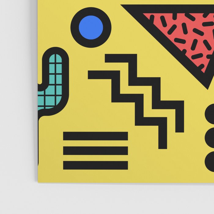Retro 1980s Memphis Style Southwestern Cactus Design 431 Poster Gallery Image 3