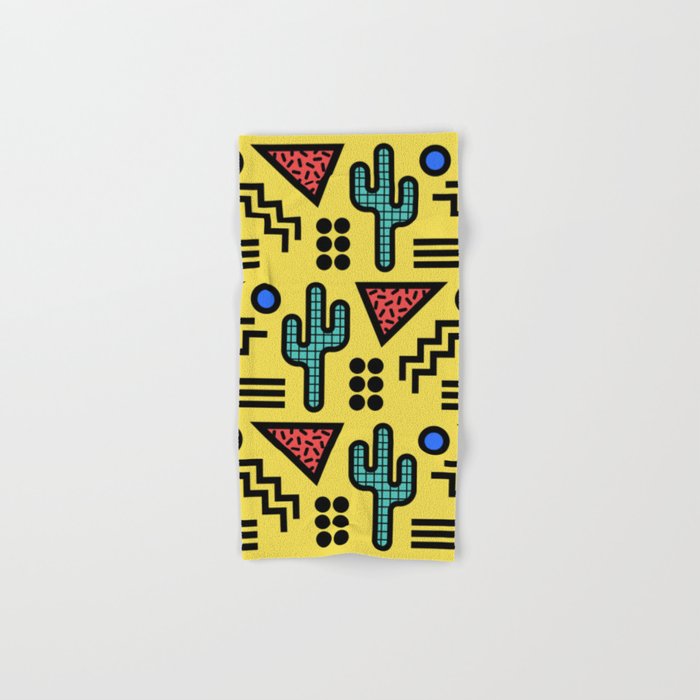Retro 1980s Memphis Style Southwestern Cactus Design 431 Bath Towel Gallery Image 1