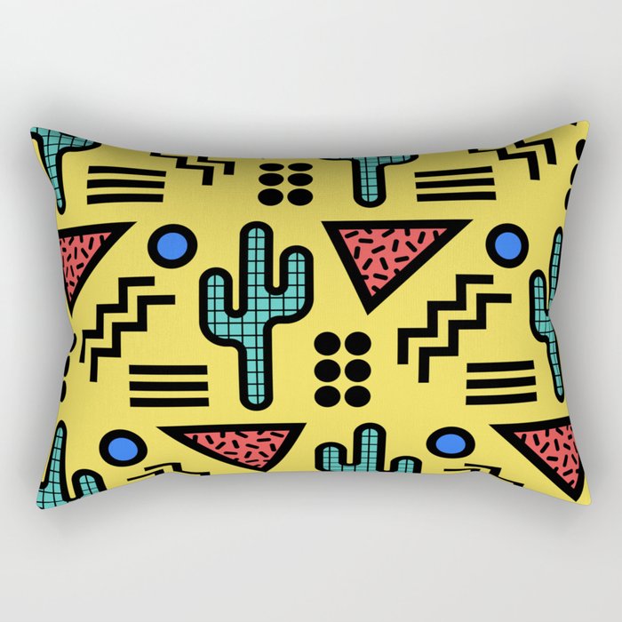 Retro 1980s Memphis Style Southwestern Cactus Design 431 Rectangular Pillow Gallery Image 1
