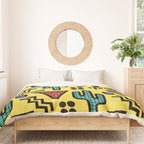 Retro 1980s Memphis Style Southwestern Cactus Design 431 Duvet Cover Gallery Image 3