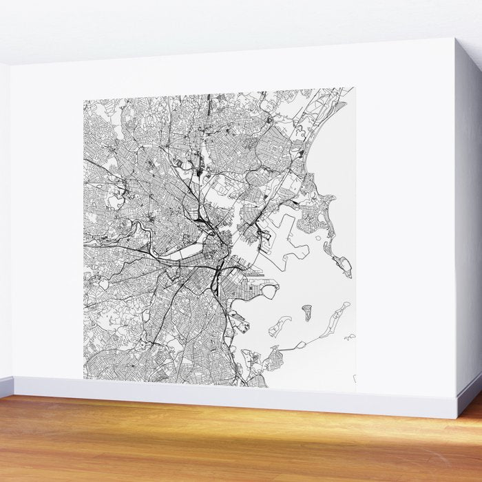 Boston Map Wall Mural Gallery Image 2