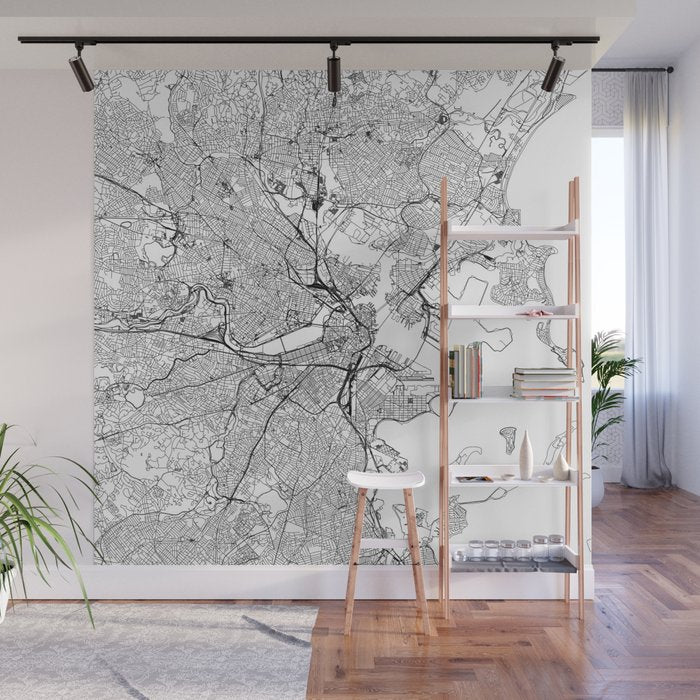Boston Map Wall Mural Gallery Image 1