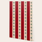 Red Stripes And Flowers Wallpaper Gallery Image 2