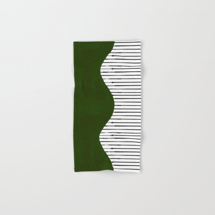 lines and wave (green) Bath Towel Gallery Image 1