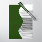 lines and wave (green) Wrapping Paper Gallery Image 1