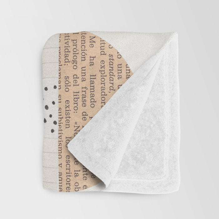 Patterned Circles: Maps & Kraft Paper Throw Blanket Gallery Image 3