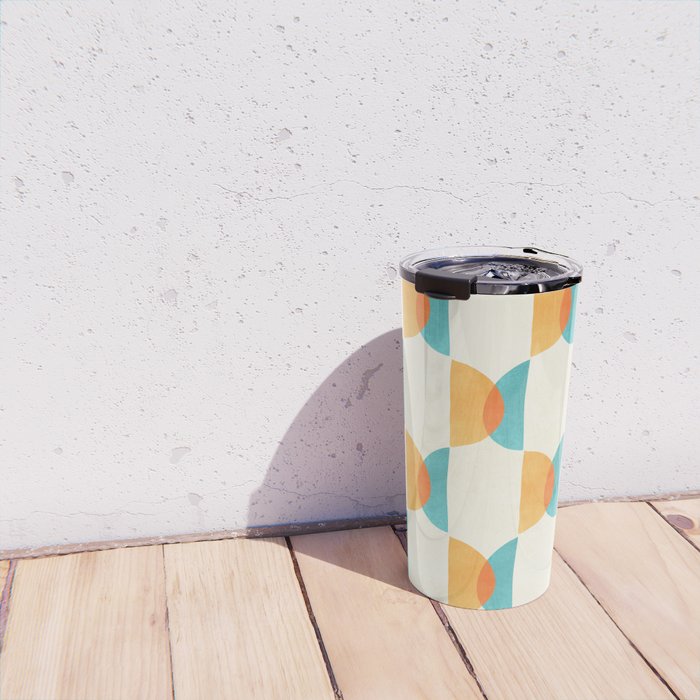 Mid Century Moons Geometric Pattern Travel Mug Gallery Image 4
