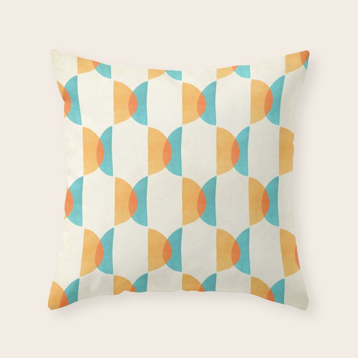 Mid Century Moons Geometric Pattern Throw Pillow Gallery Image 6