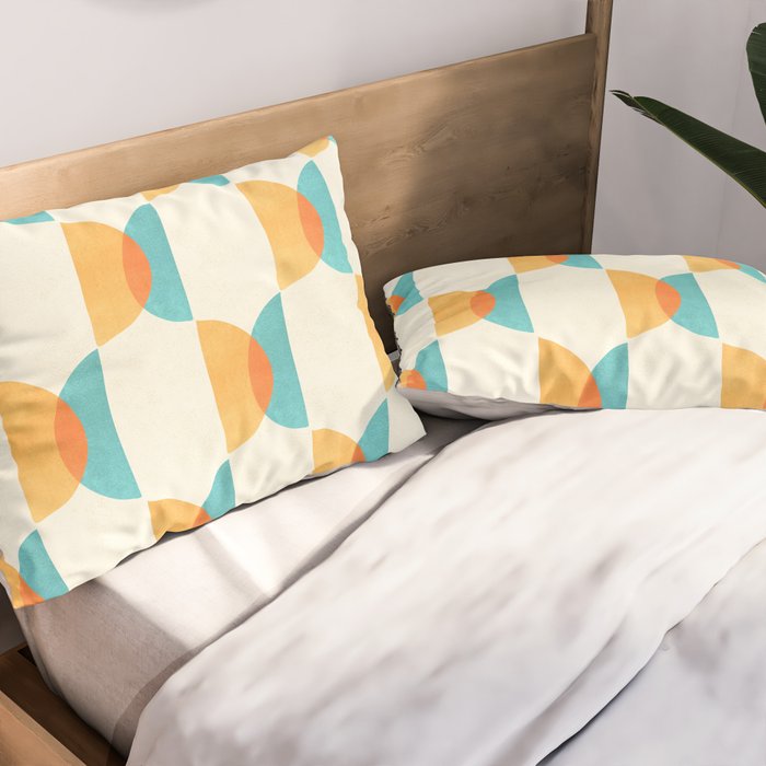 Mid Century Moons Geometric Pattern Pillow Sham Gallery Image 2