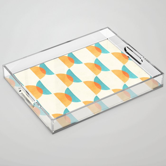 Mid Century Moons Geometric Pattern Acrylic Tray Gallery Image 1