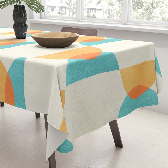Mid Century Moons Geometric Pattern Tablecloth Gallery Image 3