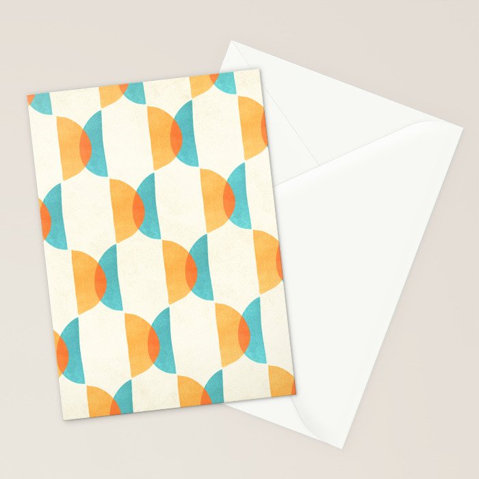 Mid Century Moons Geometric Pattern Stationery Card Gallery Image 2