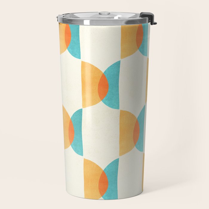 Mid Century Moons Geometric Pattern Travel Mug Gallery Image 2