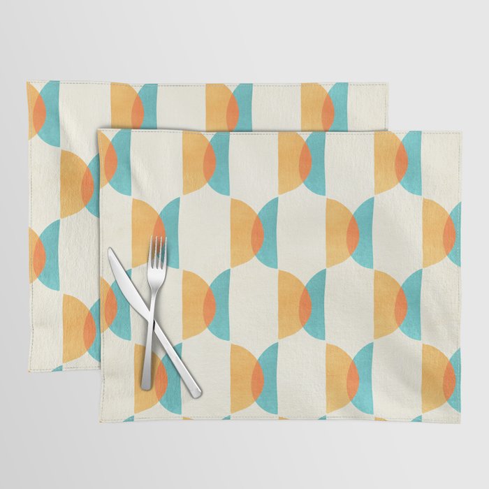 Mid Century Moons Geometric Pattern Placemat Gallery Image 1