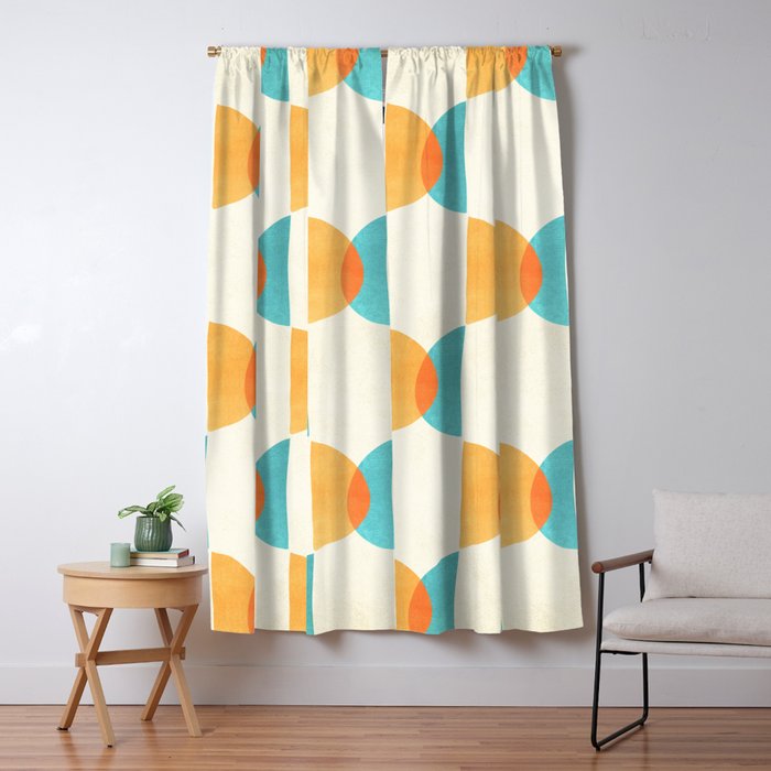 Mid Century Moons Geometric Pattern Window Curtain Gallery Image 5