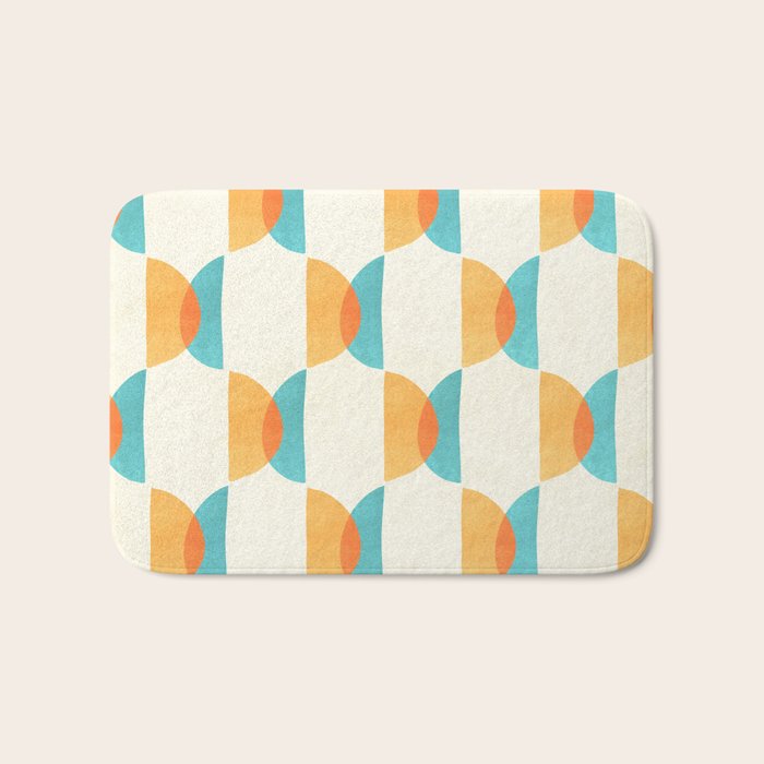 Mid Century Moons Geometric Pattern Bath Mat Gallery Image 1